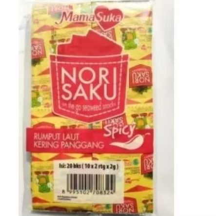 

Nori saku by mama suka isi 20 bks rasa pedas
