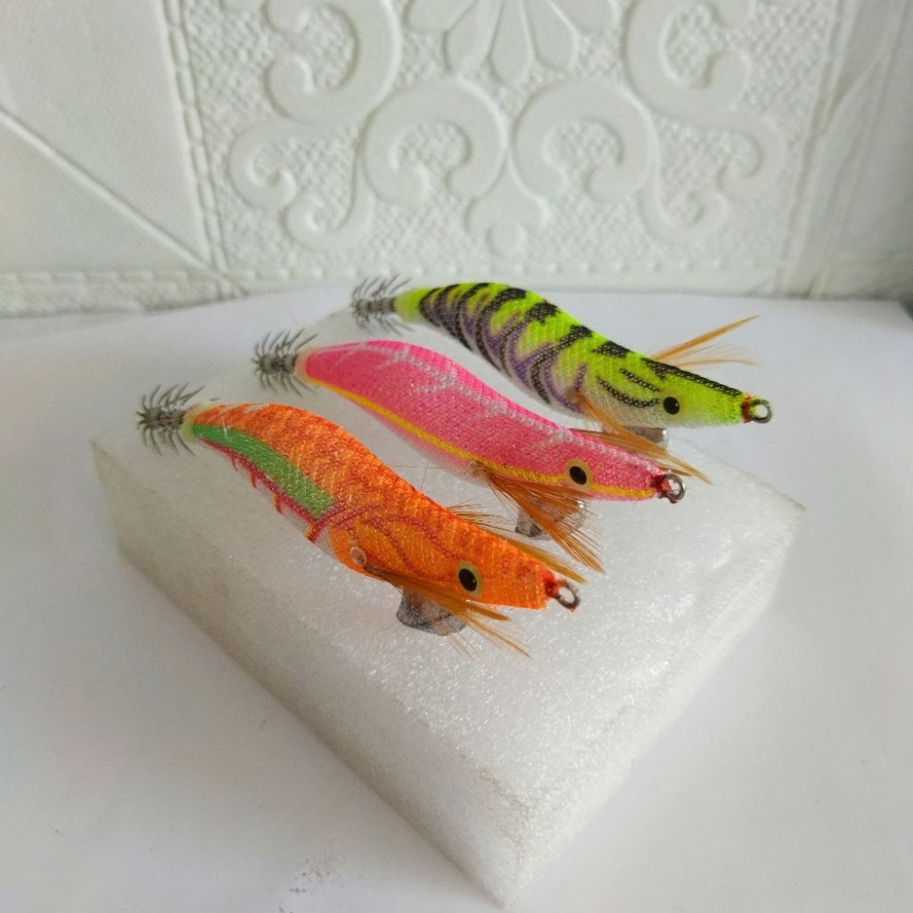 Egi Rattle size 2.5 glow in the dark squid jig umpan cumi umpan udang umpan pancing