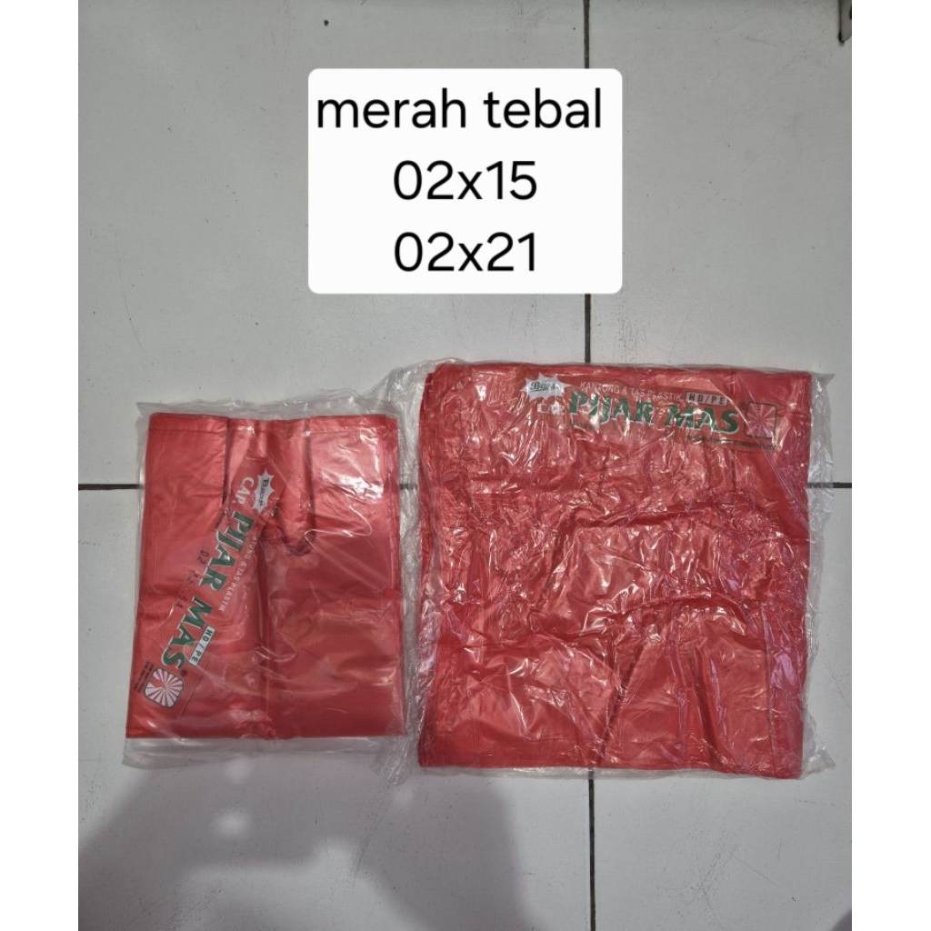 50pcs kresek merah 02x15 / 02x21