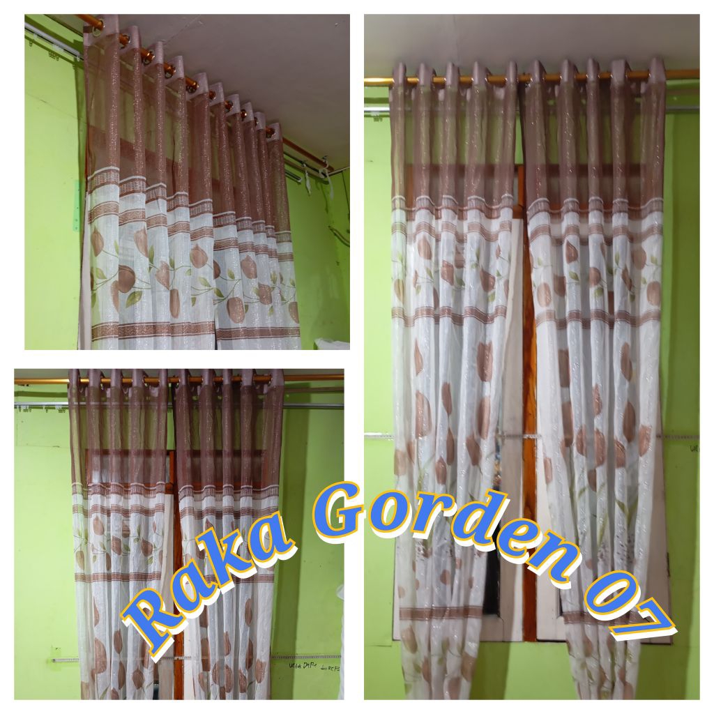 Vitrase gorden Jendela bermotif bunga tulip vitrase hordeng model Ring