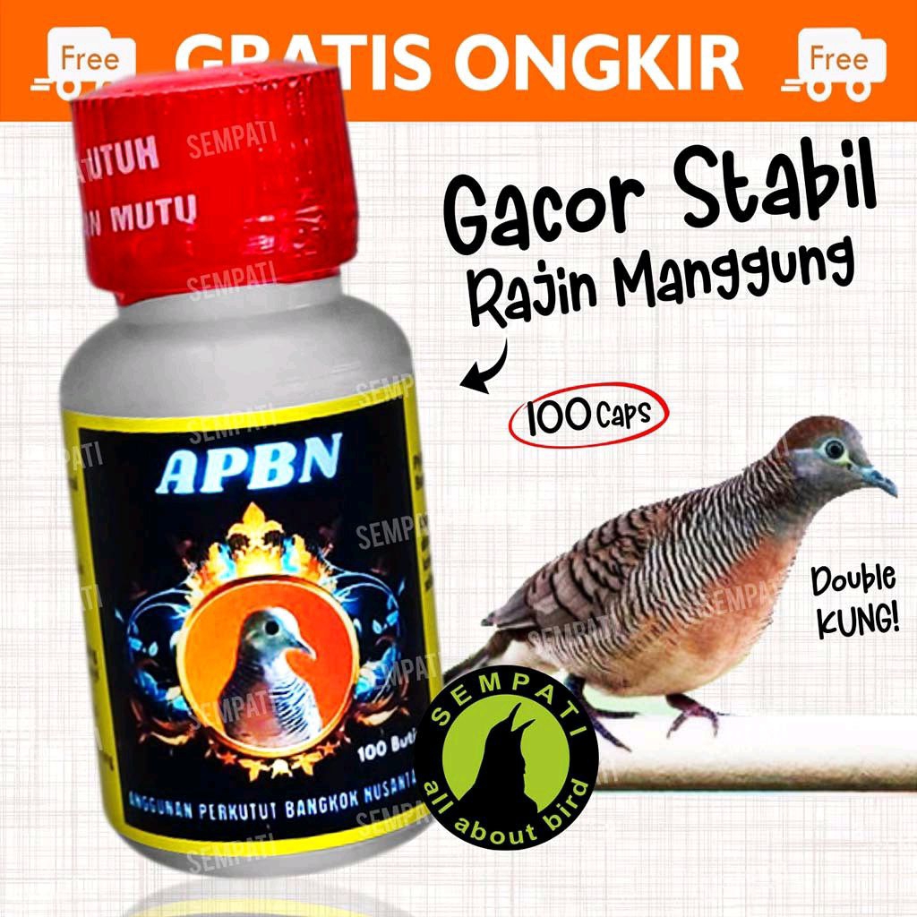 Apbn Jamu Pil Vitamin Suplemen Herbal Alami Burung Perkutut Derkuku Merpati Isi 100 satu perbotol