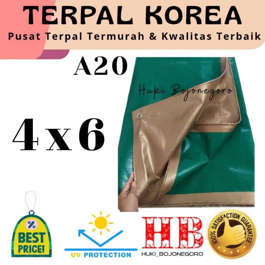 TERPAL KOREA ARMY GOLD A20 4x6 TERPAL TRUK TENDA DLL