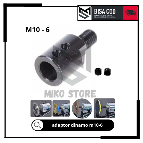 Konektor Dinamo M110-6 Sambungan Adapter mesin Jahit Jadi Bor / Gerinda Ukuran 6MM