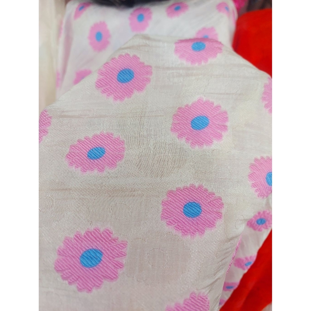 kain organza motif premium  - kain organza premium - organza motif bunga timbul terbaru termurah- ss