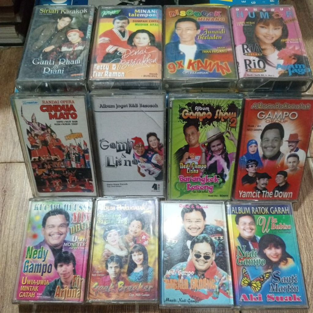 kaset pita, kaset tip, lagu daerah Padang, kondisi baik, used seken bekas preloved original
