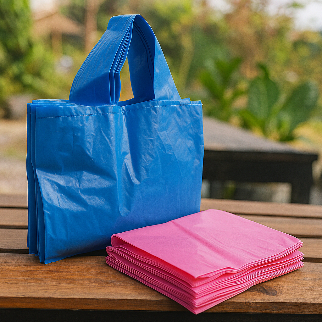 

Kantong Kresek Polos Hajatan - kantong plastik soft handle20×28 cm – 1 Pack Isi 100 pcs – Souvenir & Acara