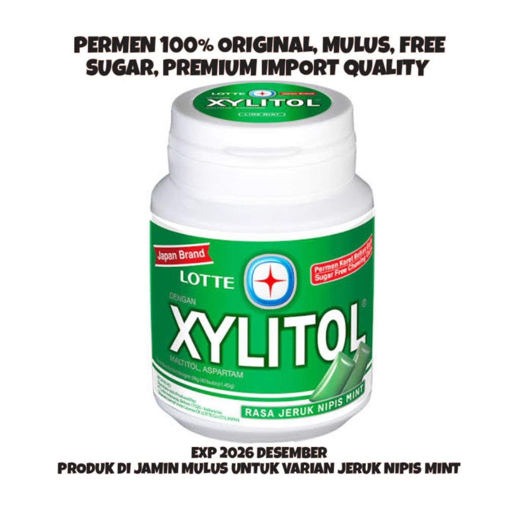 

Lotte Xylitol Gum Bottle Lime Mint 58gr EXP Desember 2026