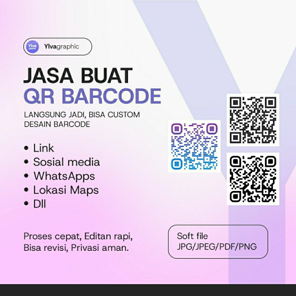 JASA BUAT QRIS BARCODE SOSMED, LINK, MAPS, DLL. PROSES CEPAT DAN AMAN