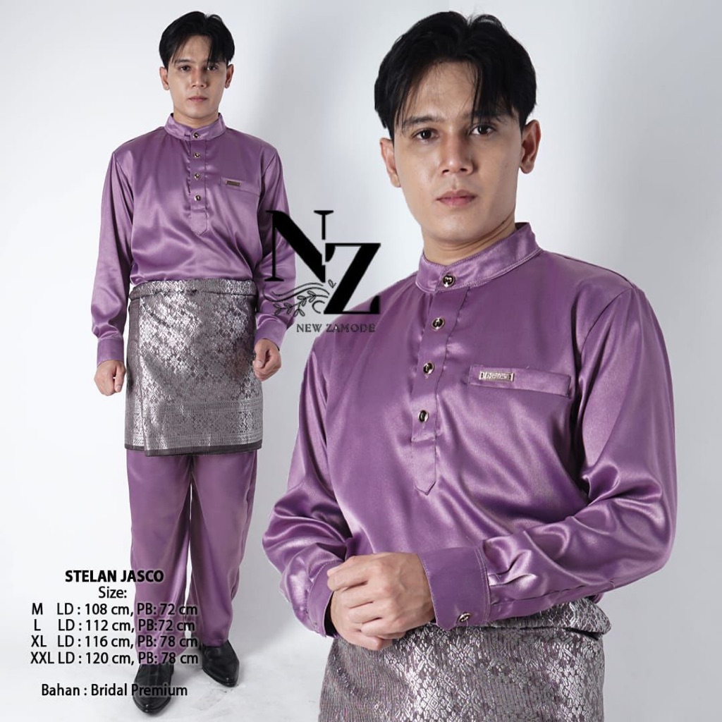 Best Deals Baju Melayu Pria Modern / Stelan Teluk Belanga / Stelan Baju Kurung Melayu / Baju Pria