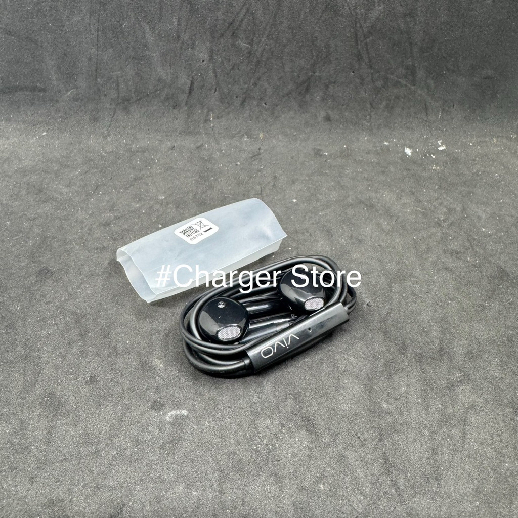 Headset Vivo Black / Handsfree Earphone Vivo Hitam Stereo Super Bass Suara Jernih
