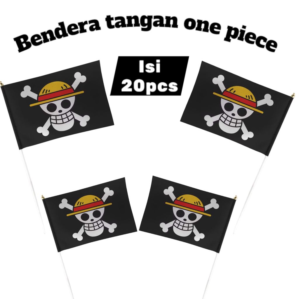bendera tangan one piece bendera one piece kecil isi 20pcs