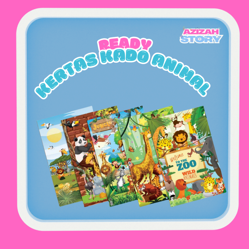 

Kertas Kado Motif Jungle & Binatang Imut Menggemaskan Warna Hijau –Bungkus Kado, Hampers & Bingkisan