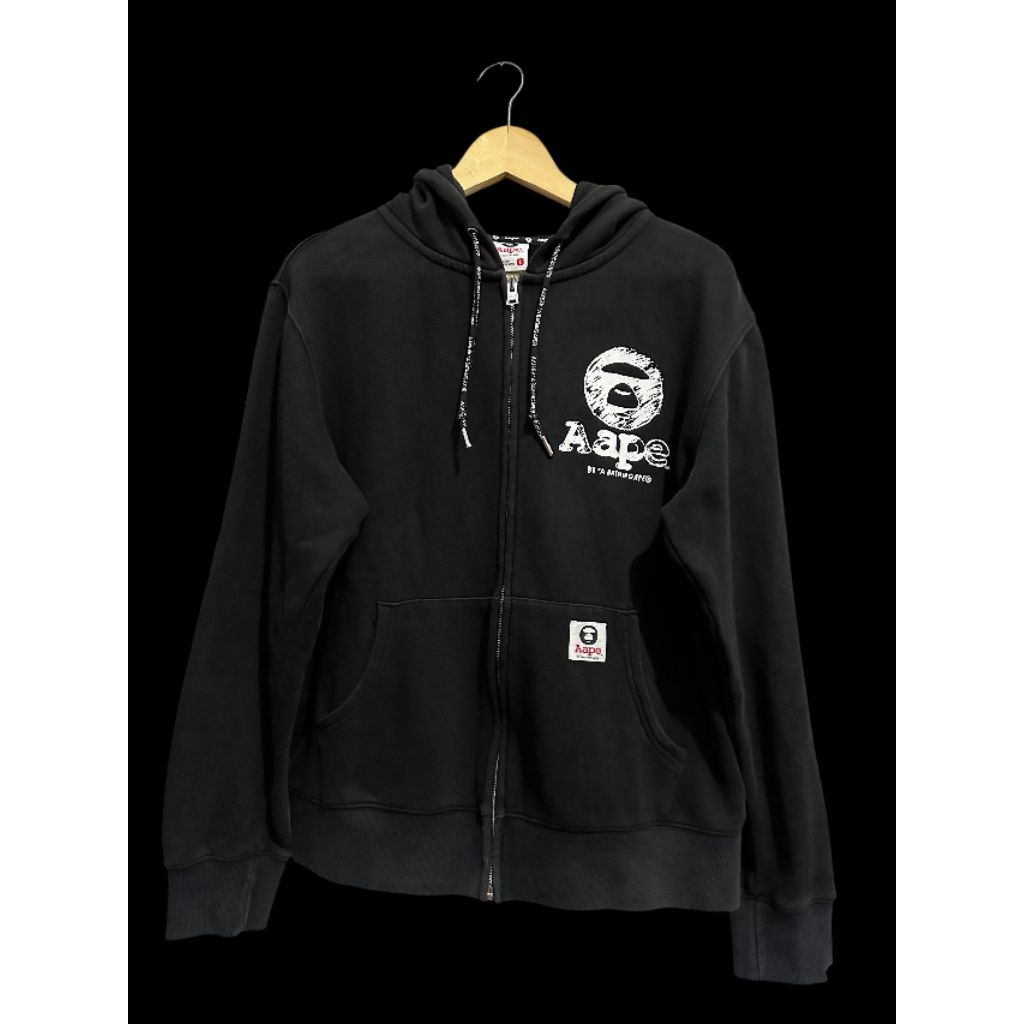 preloved hoodie zipper bape hitam size L