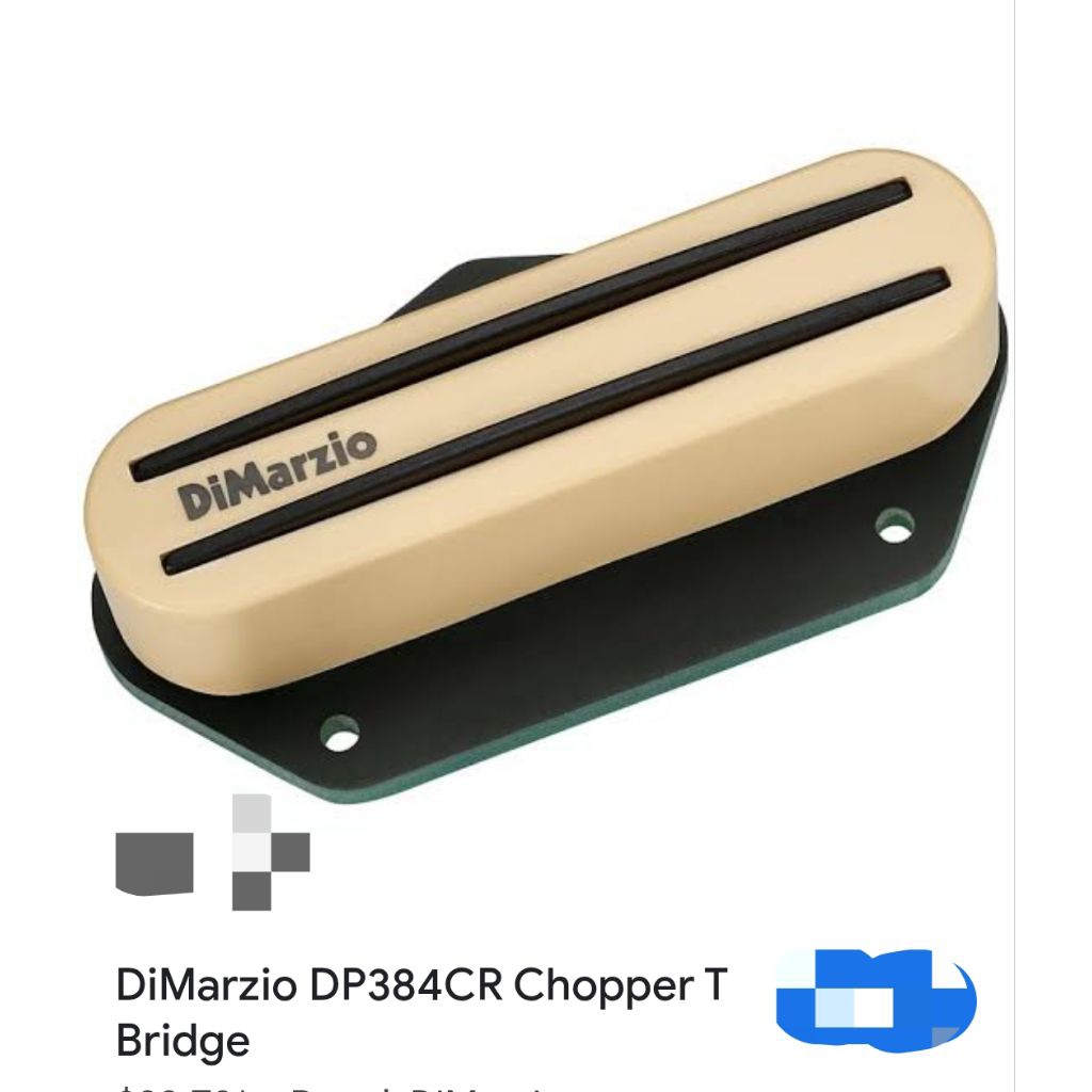 [Ready Stock] DiMarzio DP384CR The Chopper T Bridge Guitar Pickup, cream