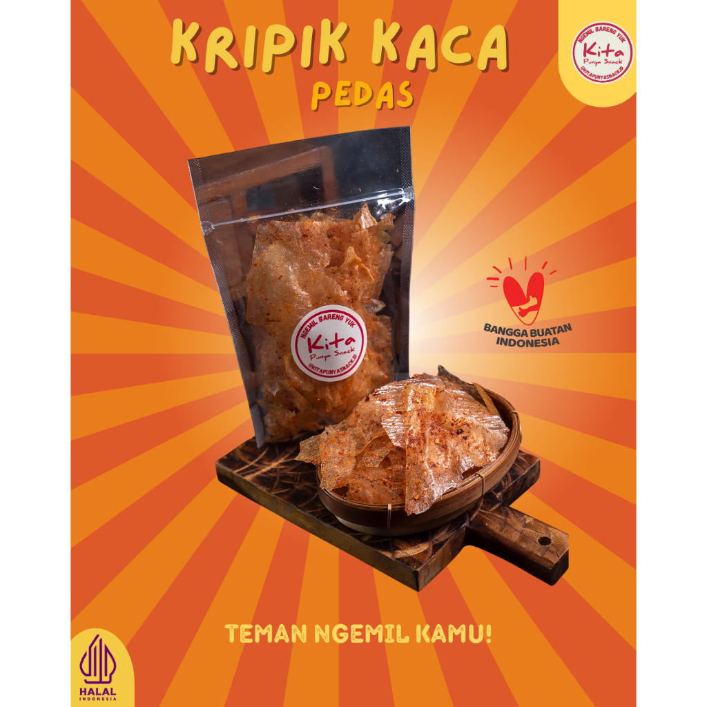 

HALAL KRIPIK KACA PEDAS 100g/250g/500g/1kg KITA PUNYA SNACK/SNACK VIRAL/RASA PEDAS,ASIN, GURIH/BUMBU MELIMPAH