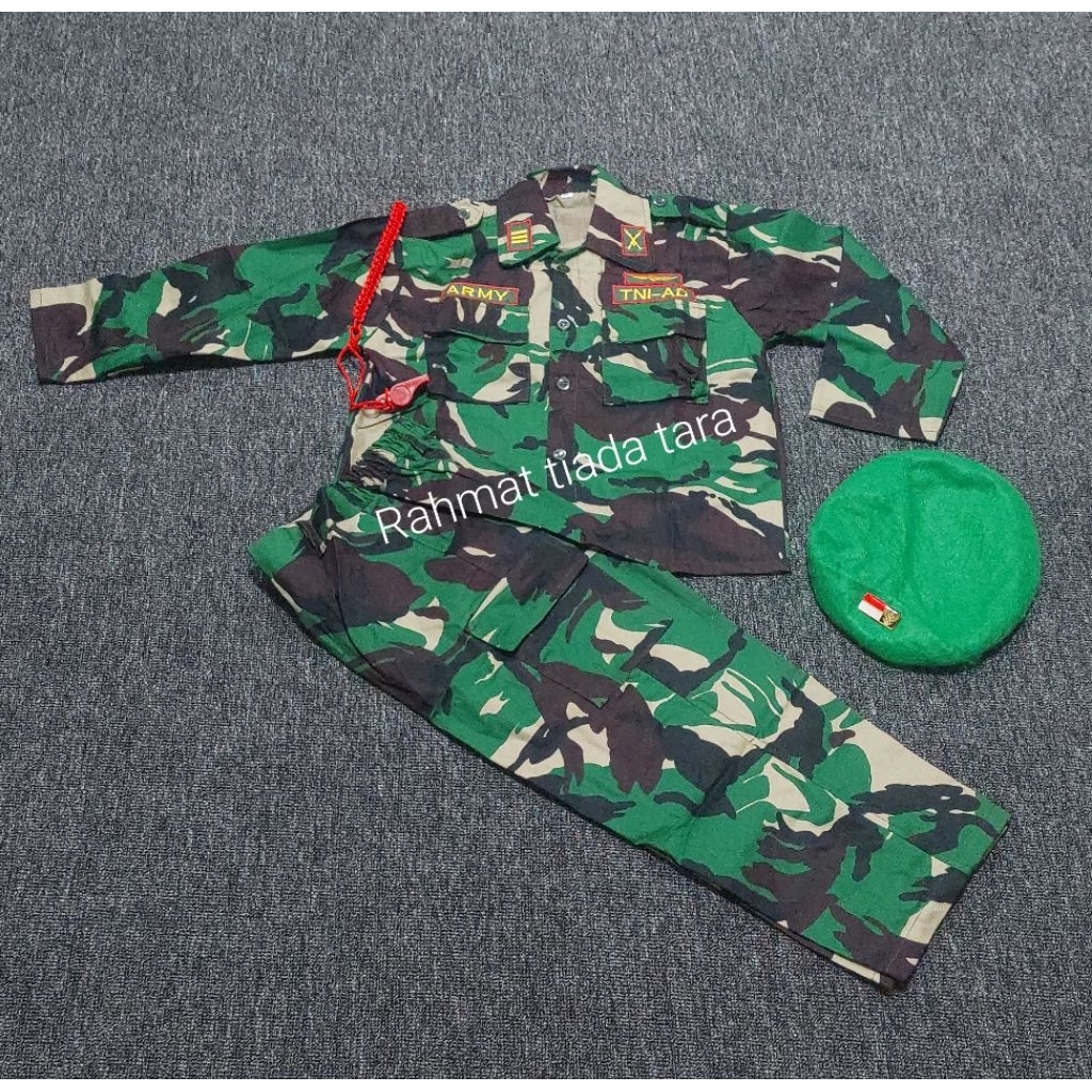 BAJU PROFESI TNI ANAK LORENG TNI BAHAN KATUN TWILL/BAJU KARNAVAL ANAK LORENG TNI