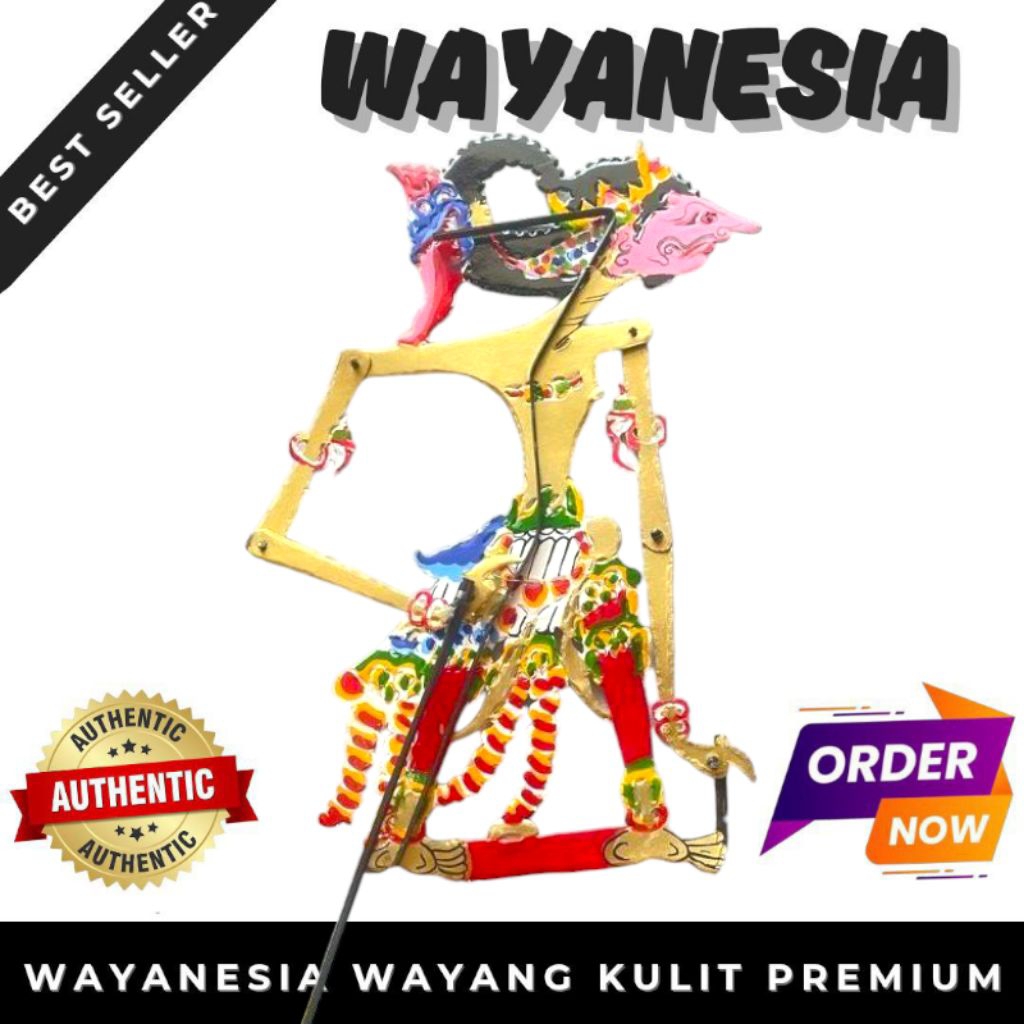 WAYANG kulit SETIYAKI BAHAN KULIT SAPI TEBAL DOBEL 45CM