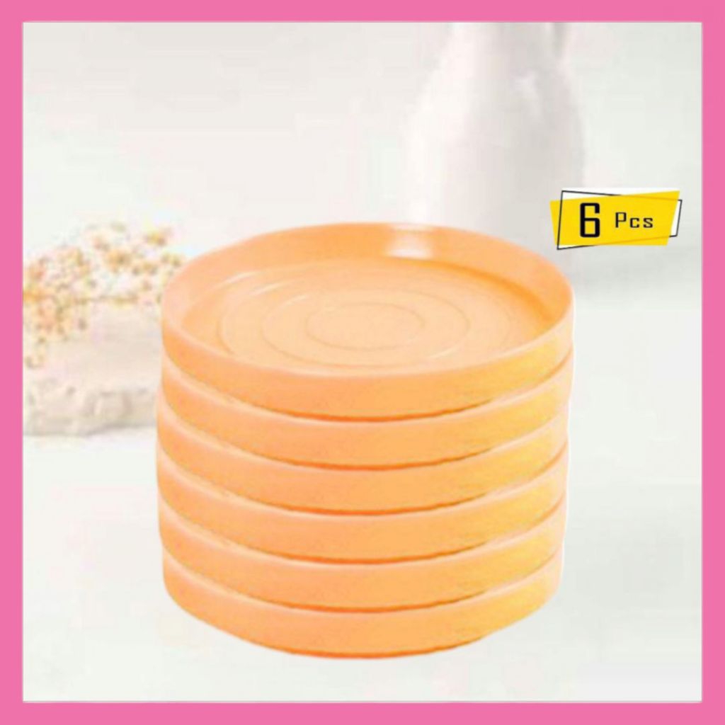Tatakan Gelas Onyx Melamin 3.7inch Isi 6pcs Orange