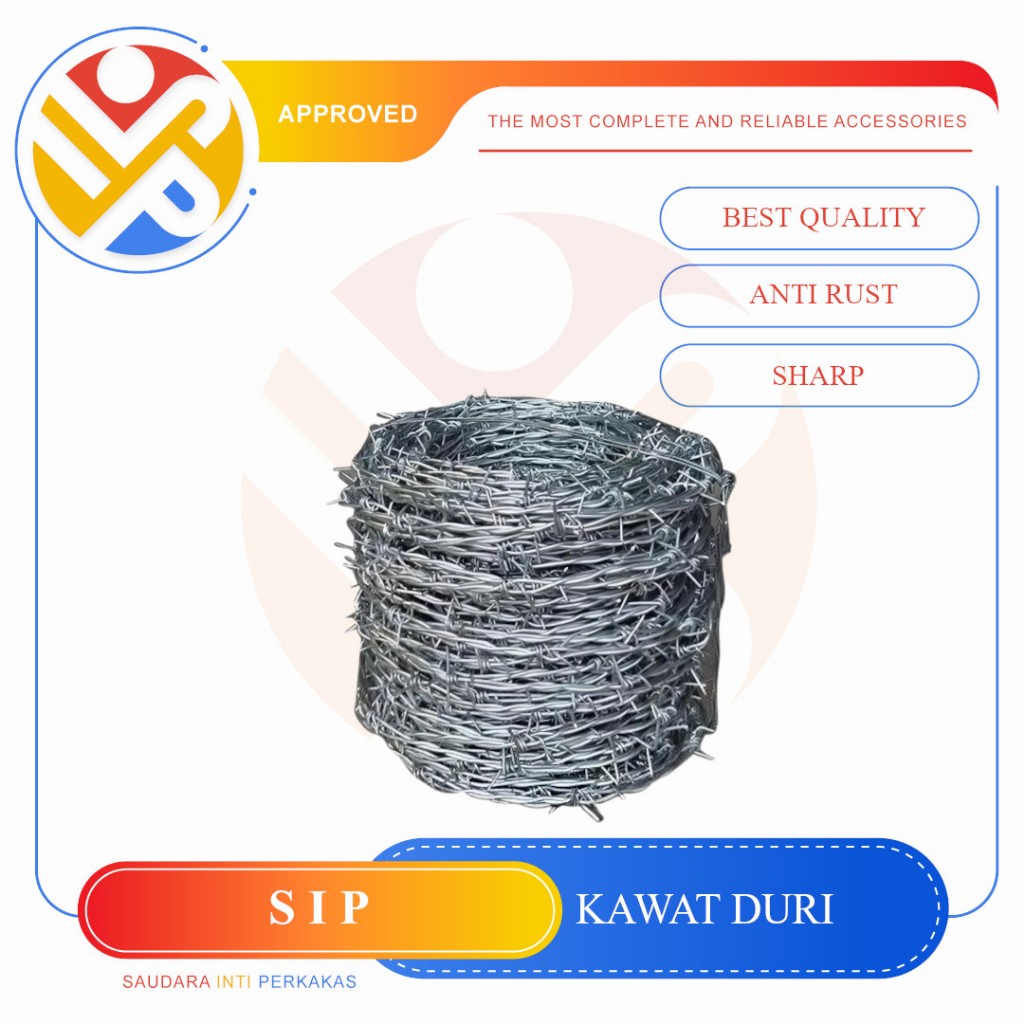 Kawat Duri / Kawat Tembok Pagar Galvanis Per Rol
