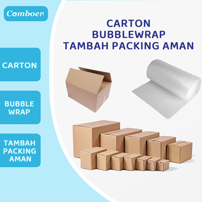 

Packing Tambahan Kardus / Bubble Wrap Plastik Fragile Anti Pecah 100% Aman Untuk Keamanan Pesanan