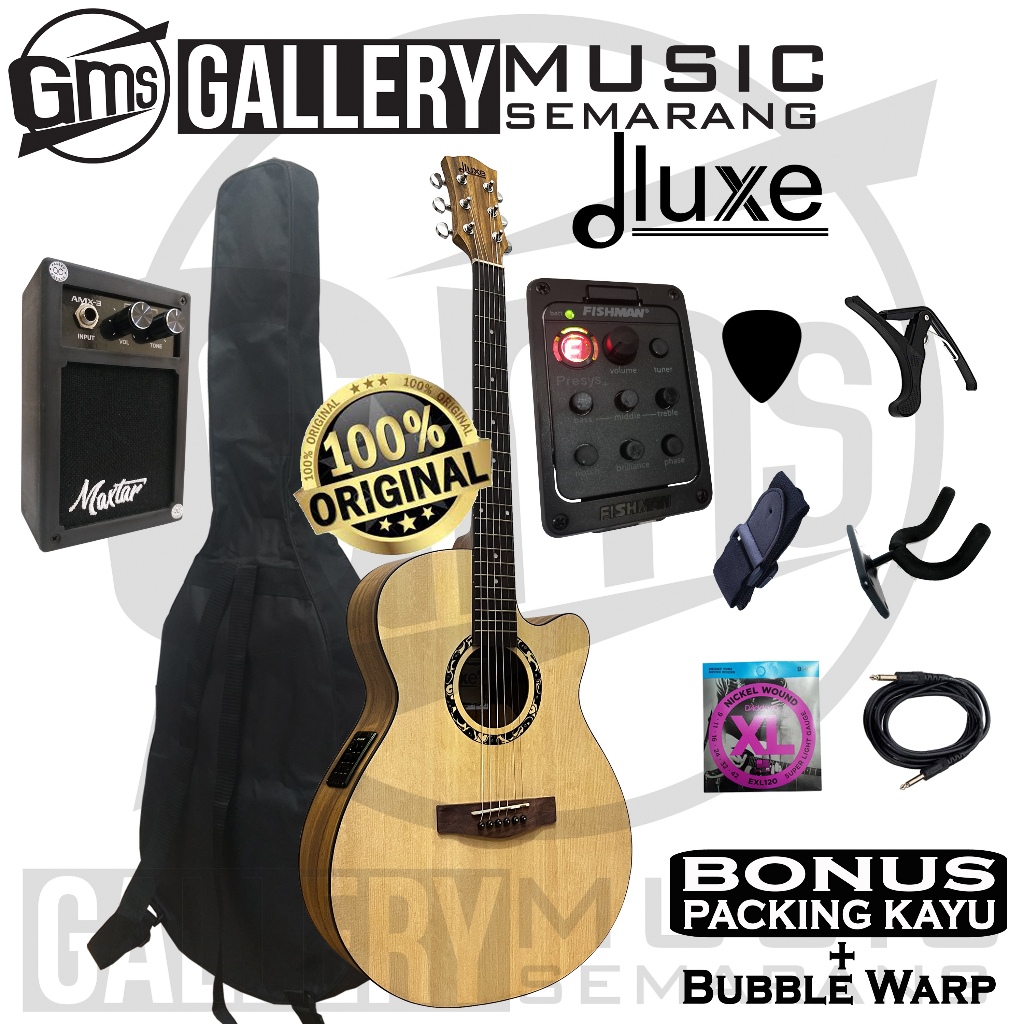 ORIGINAL Gitar Akustik Elektrik Dluxe DF-100 / DF 110 Gitar Dluxe Original