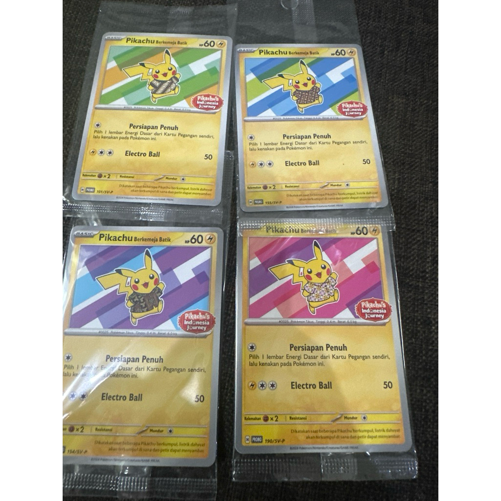 KARTU PROMO PIKACHU BERKEMEJA BATIK 1 set
