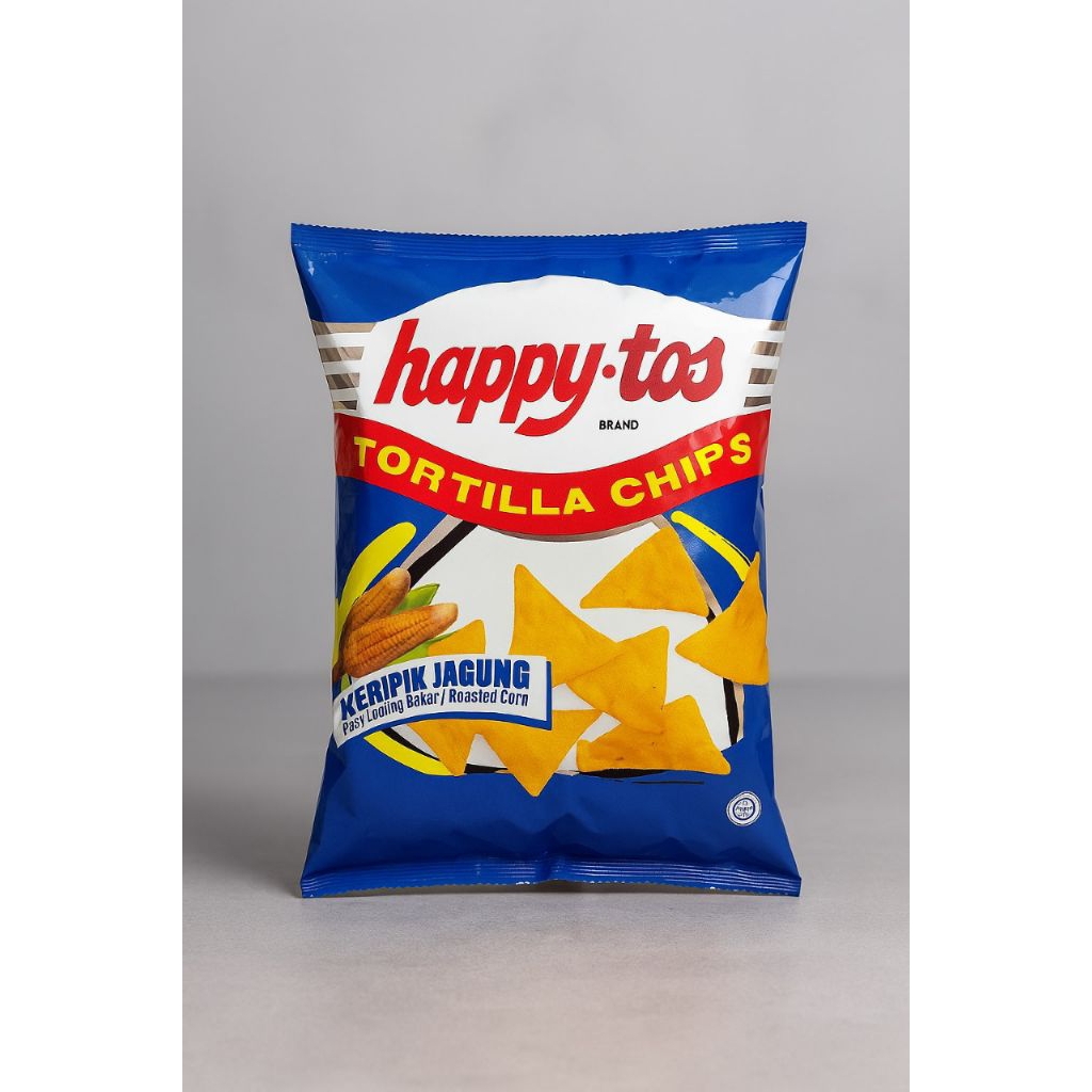 

32 bungkus Happy Tos / Tortilla Chips – Keripik rasa Jagung Bakar