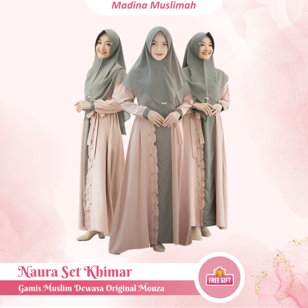 NAURA SET DRESS BY HAWA | SET GAMIS HIJAB | GAMIS DAN HIJAB | SET GAMIS MURAH | SET GAMIS CASUAL | S
