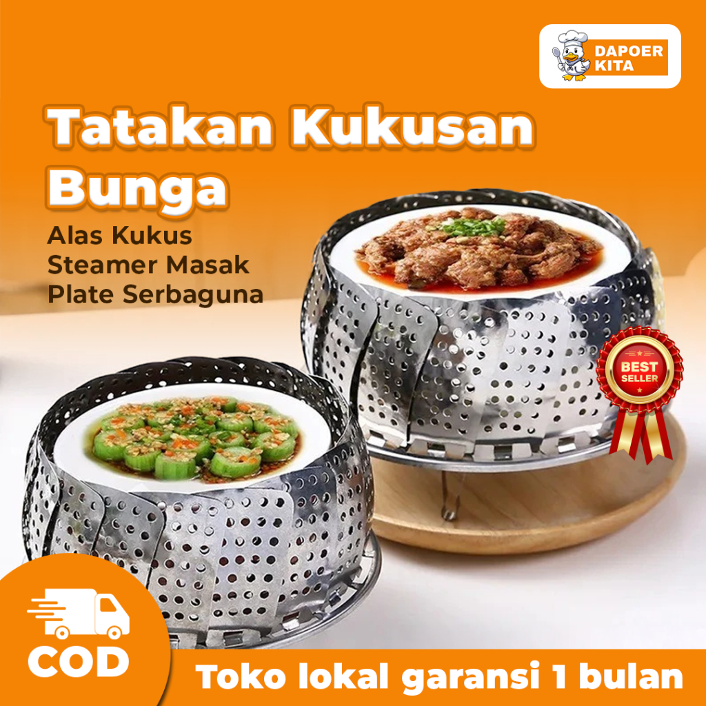 Alas Kukus Bentuk Bunga Pengukus Model Teratai Alat Kukus Stainless Steel Kukusan Serbaguna