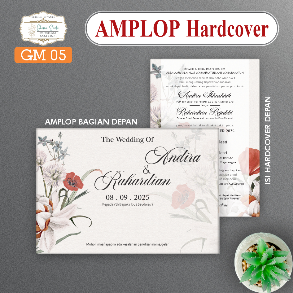 Undangan Pernikahan Hard Cover Amplop Undangan Kekinian Wedding Card Undangan Murah Undangan Bandung