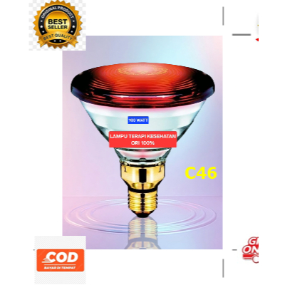 Lampu terapi 100 W infrared ORI 100% PENYEMBUH SEHAT Bohlam Infra RED Merah FISIOTHERAPY Kesehatan W