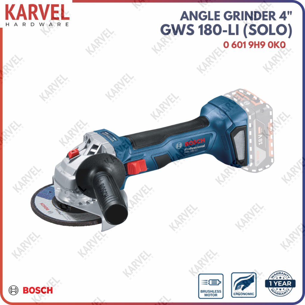 BOSCH Cordless Angle Grinder GWS 18V-8-LI Solo / Mesin Gerinda Grinder Tangan Baterai 18Volt