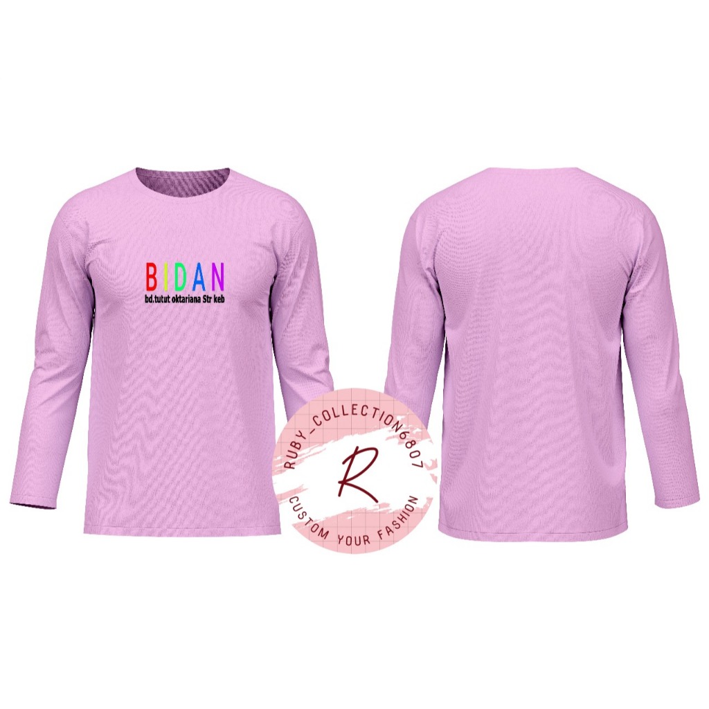 KAOS KERAH BULAT BIDAN FREE NAMA - KAOS BIDAN SABLON CUSTOM