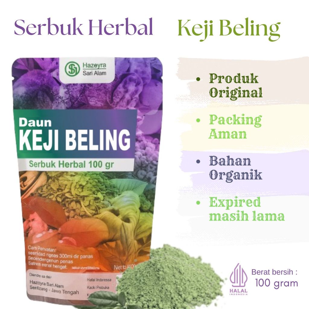 bubuk serbuk daun keji beling 100gr