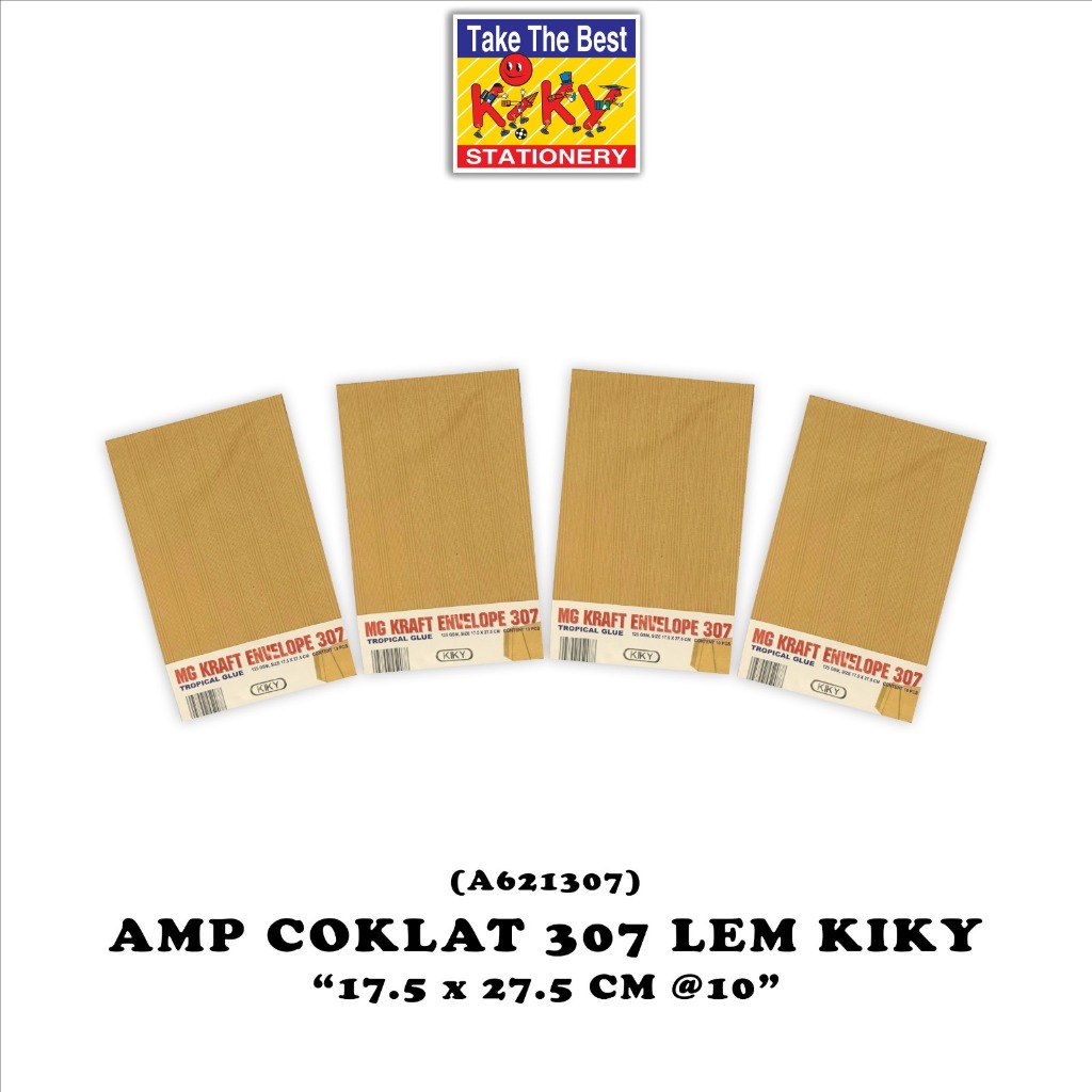 

KIKY Amplop Coklat No. 307 - 125 GRAM Lem - 1 Pack = 10 Lembar