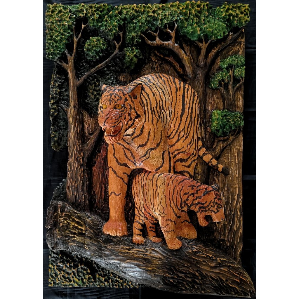 ukiran 3D Harimau Sumatera