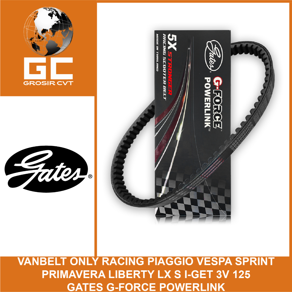 Gates G-Force Vanbelt V Belt Racing Vespa Sprint Primavera Liberty LX LXV S GTS I-Get 125 150 2V 3V 