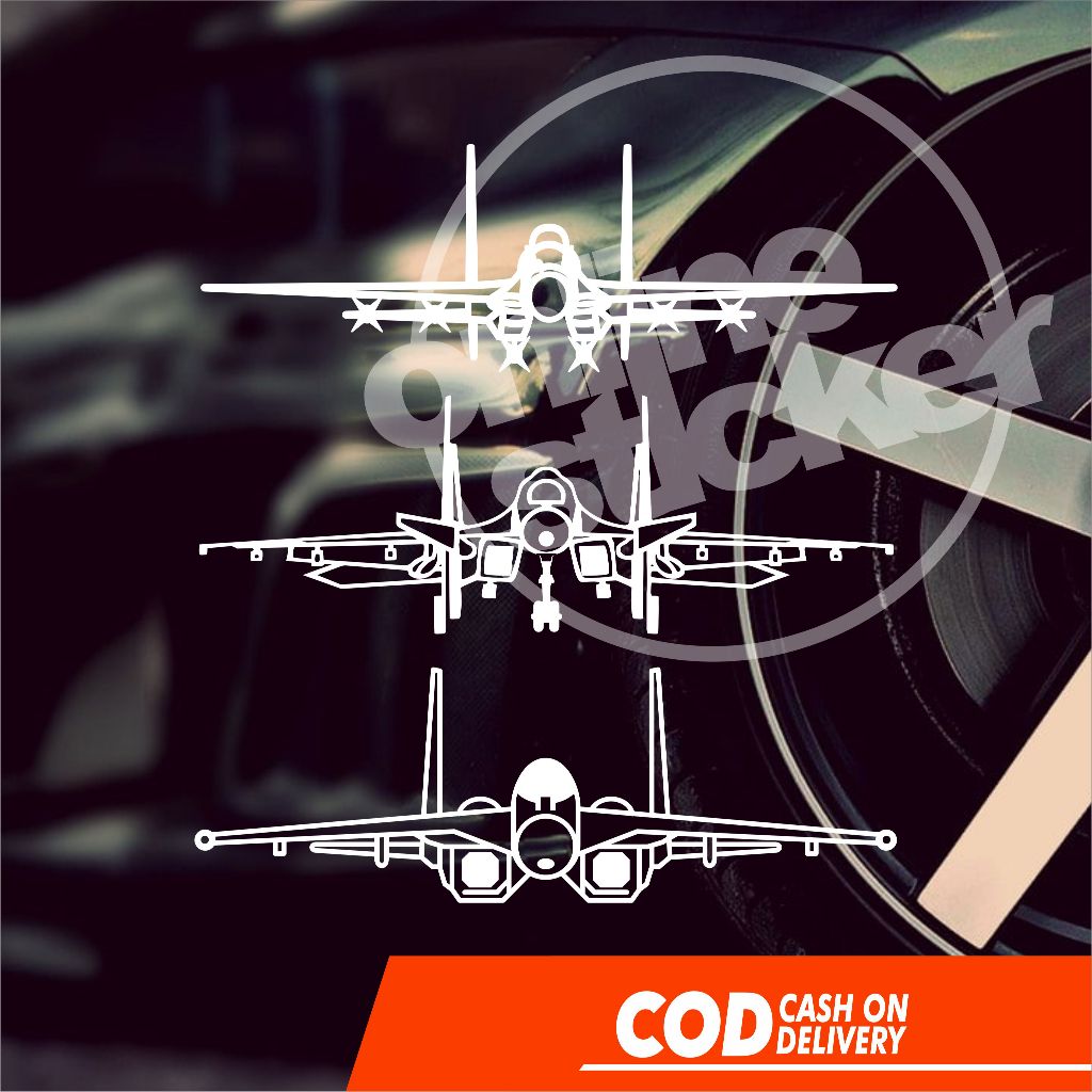 Stiker Pesawat tempur untuk mobil kaca belakang | sticker cutting