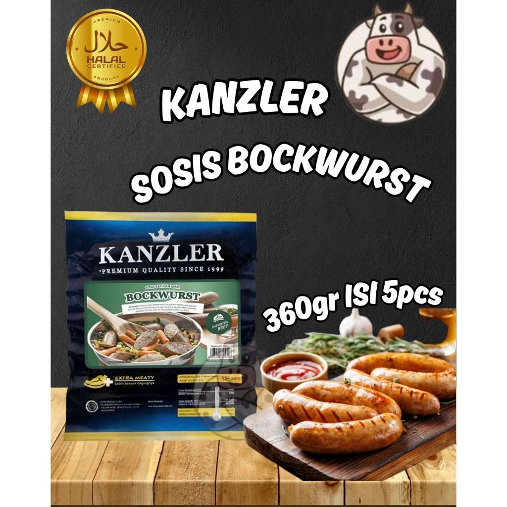 

KANZLER SAUSAGE BOCKWURST 360GR ISI 5PCS / SOSIS BOCKWURST/ SOSIS BAKAR/ SOSIS GORENG