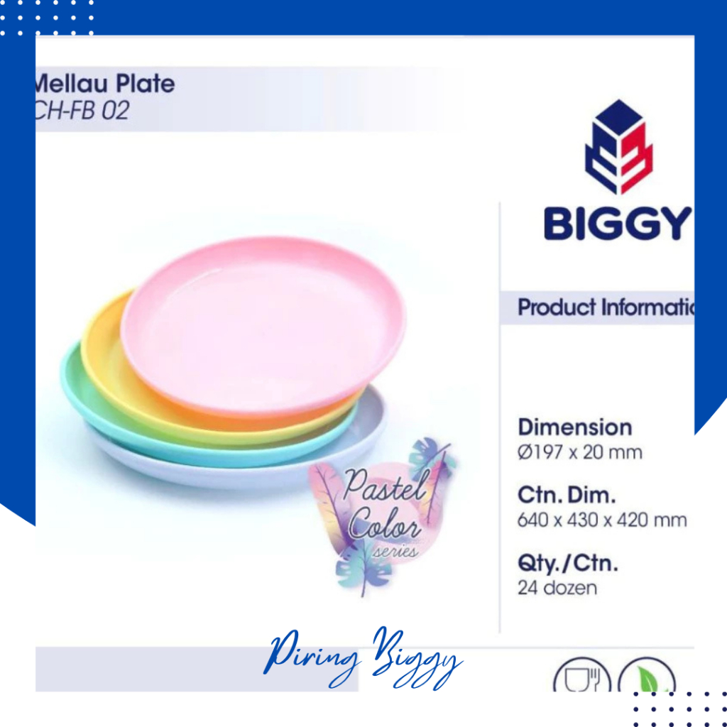Piring Makan Biggy Leitha Warna Warni Alat Tempat Makan Plastik Satuan High Quality / Harga Murah