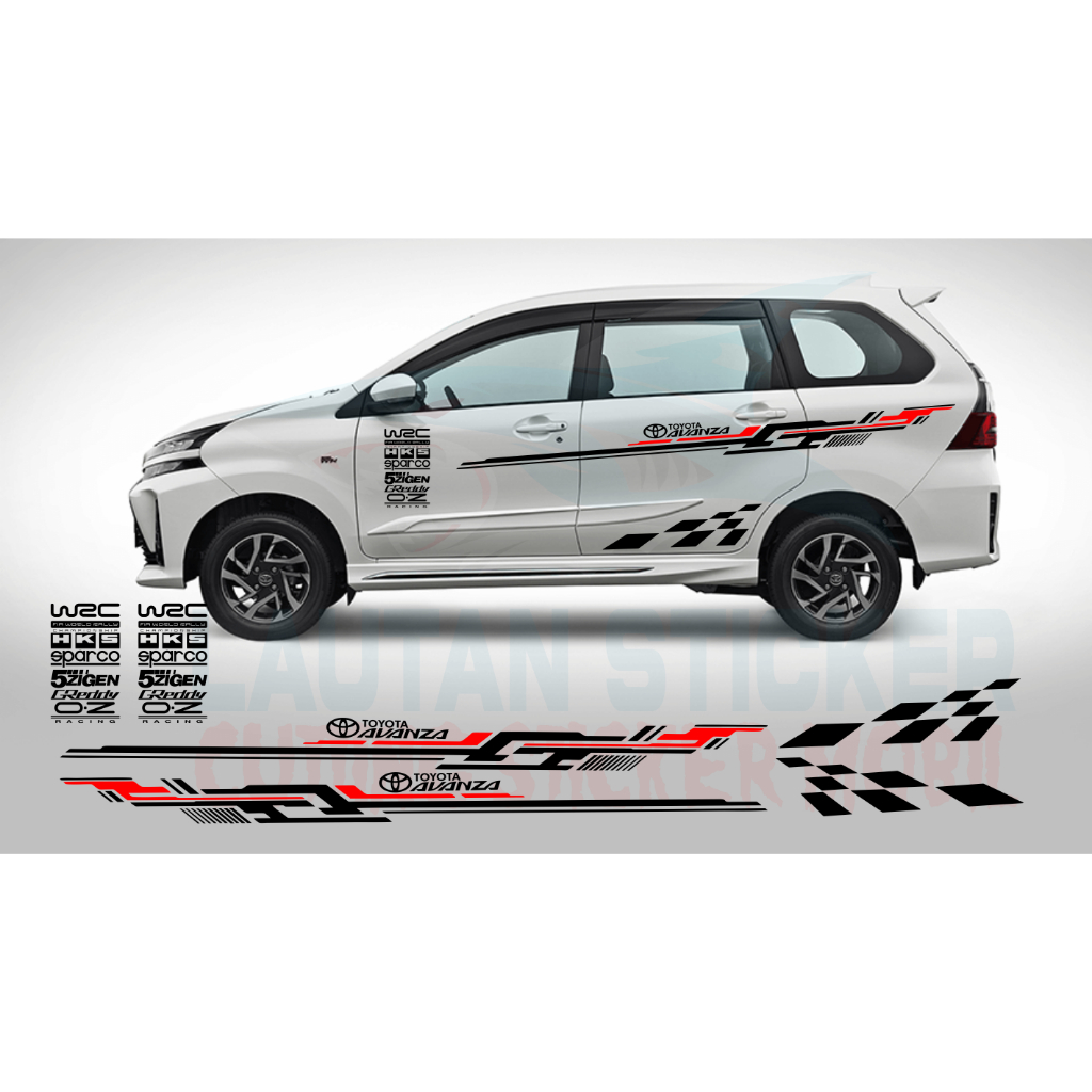 cutting sticker mopbil avanza cutting sticker wrc  cutting sticker mobil toyota avanza