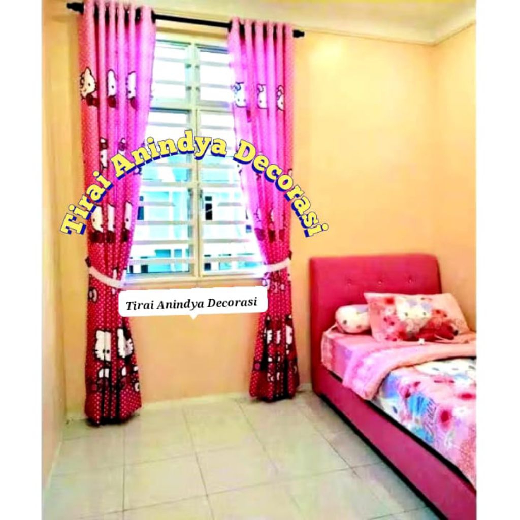 gorden blackout tebal gordyn karakter hello kitty terbaru termurah tirai gorden karakter anak gorden