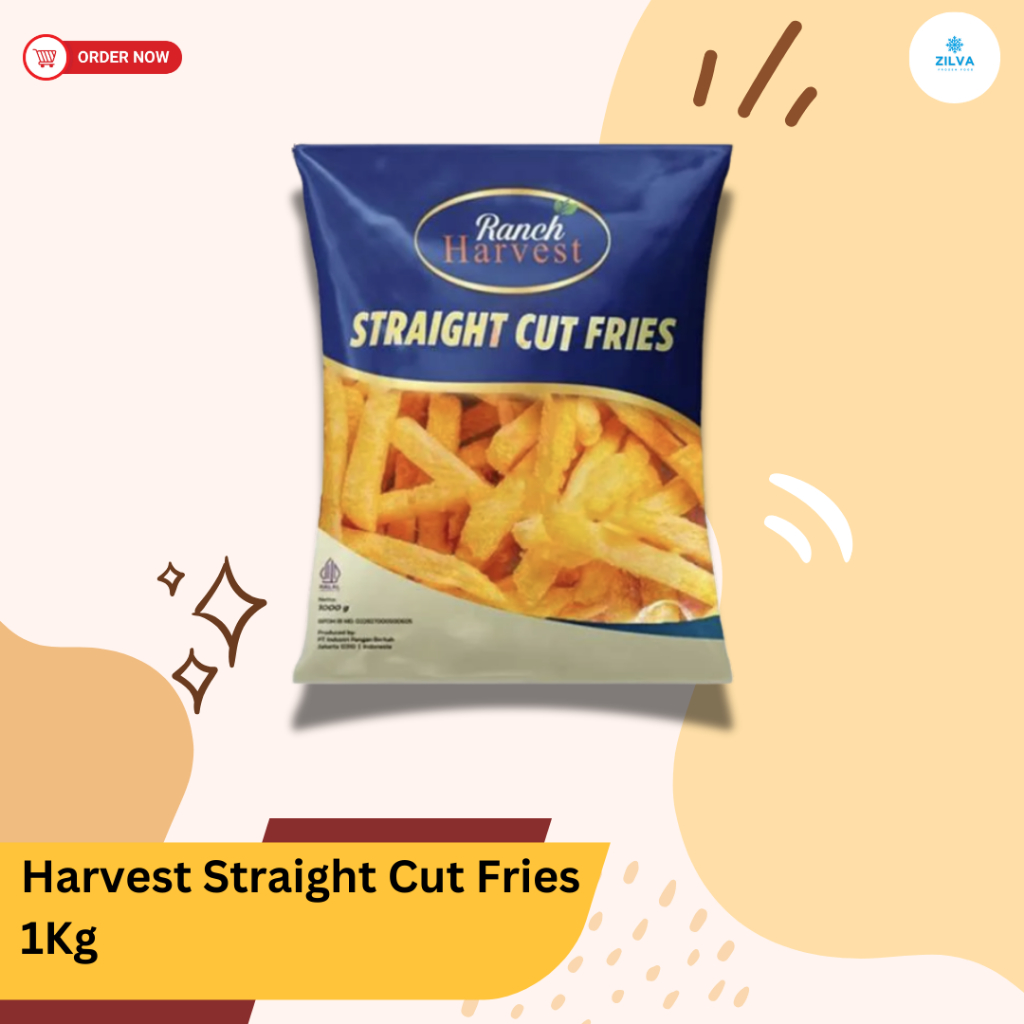 

Ranch Harvest Straight Cut Fries 1Kg | Harvest Kentang Goreng 1Kg