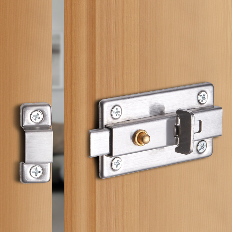 Grendel Kunci Slot Kuncian Pengunci Pintu Kamar Tidur Gudang Ruangan Rumah Stainless 4 Inch