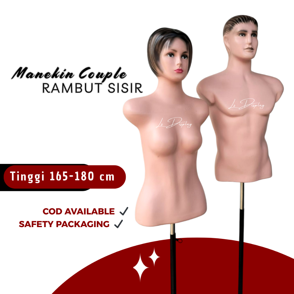 MANEKIN PRIA WANITA BODY KEPALA RAMBUT - PATUNG BAJU DM RAMBUT-PATUNG MANEKIN DM RAMBUT