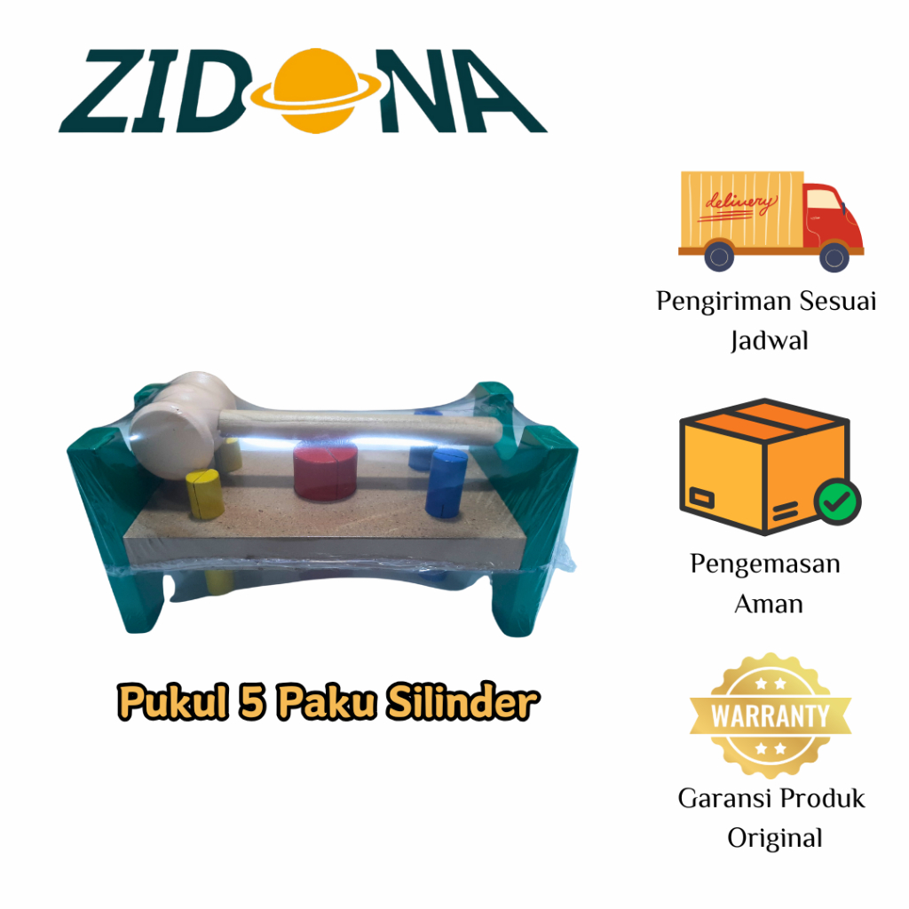 ZIDONA Pukul 5 Paku Silinder Mainan Edukasi Anak