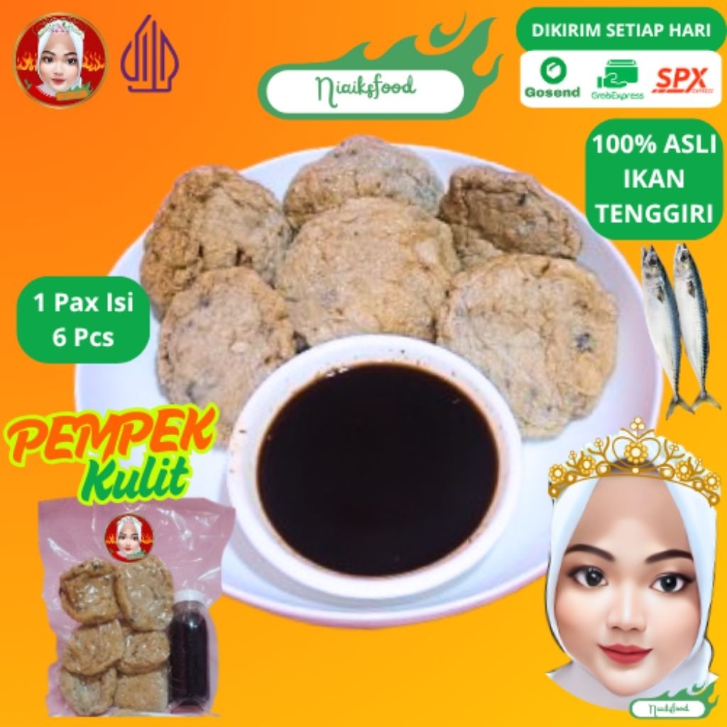 

6 Pcs Pempek Kulit - Pempek palembang / Pempek Kulit / Free Cuko / Pempek Ikan Tenggiri / Ikan Asli / Super Premium