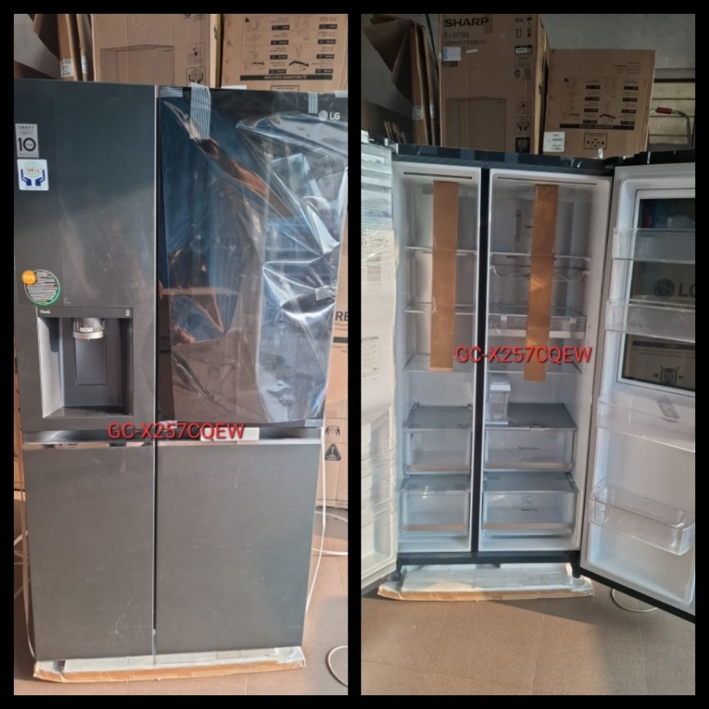 Kulkas Side by Side LG GC-X257CQEW Auto Ice Maker Dispenser InstaView