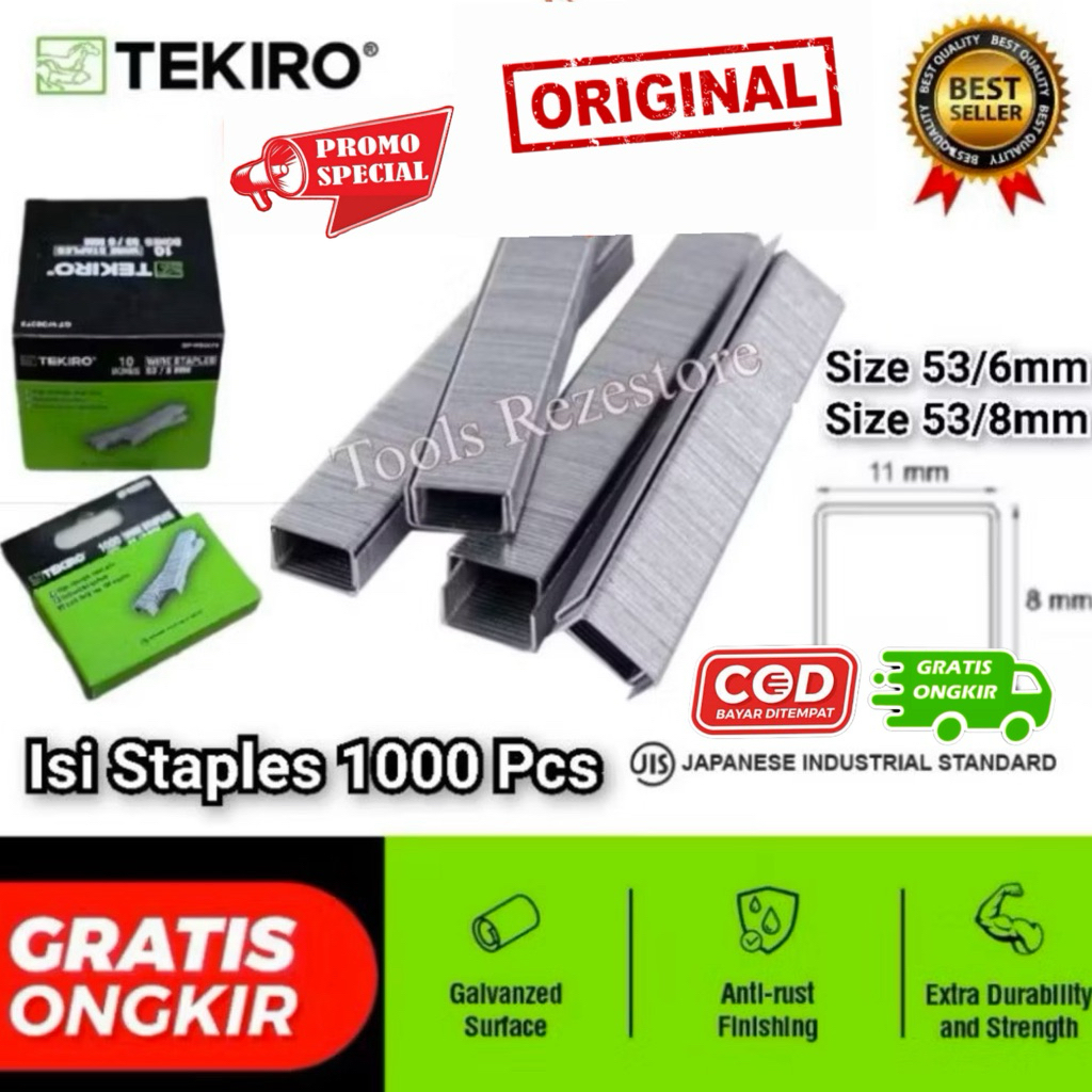 

TEKIRO ISI STAPLES 1000 PCS ORIGINAL 6 MM 8 MM TOOLS isi staples tekiro isi 1000 pcs isi staples 6mm isi staples 8mm tekiro