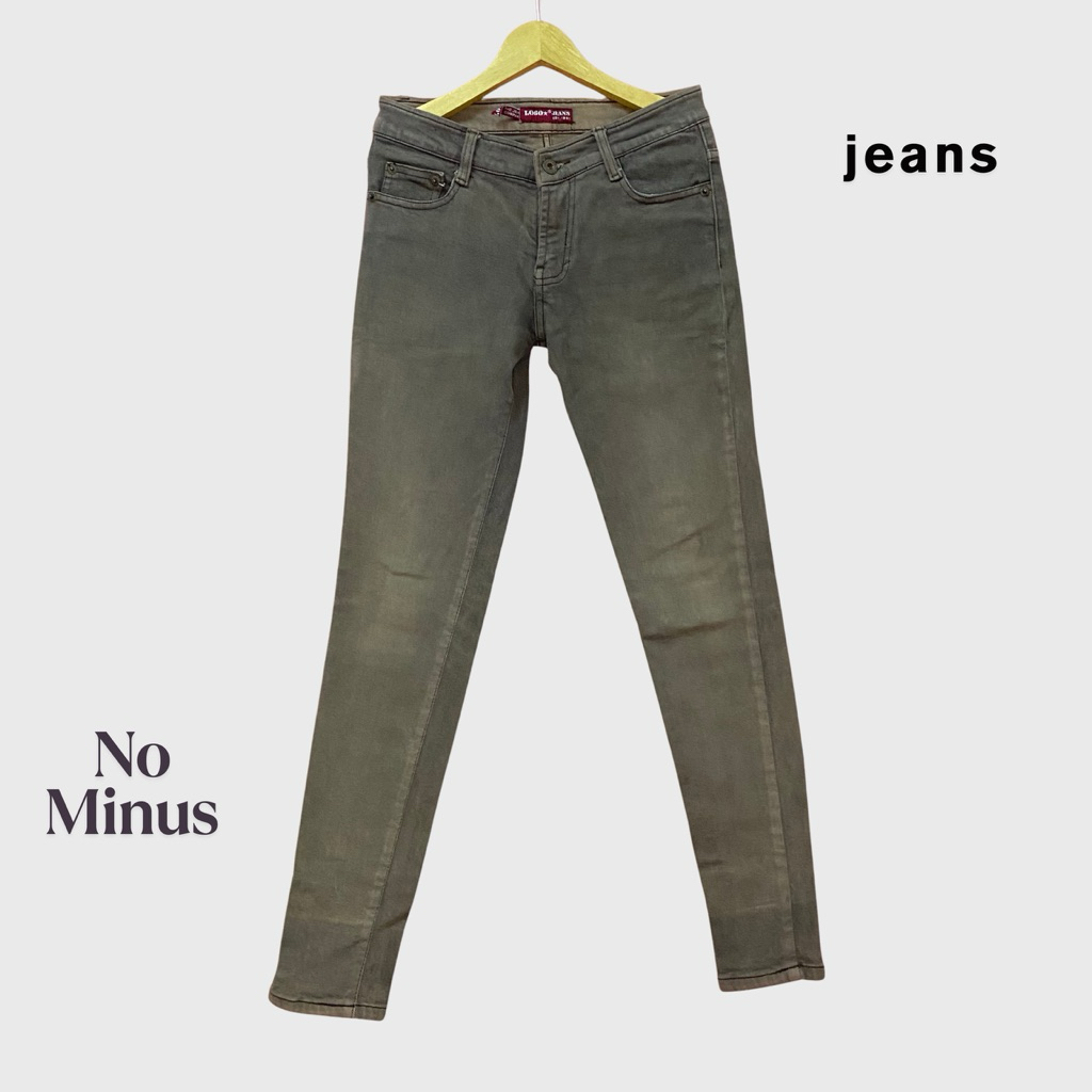 Celana jeans wanita coklat muda preloved (no minus)